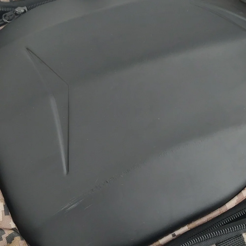 OIWAS Large Hardshell Front Camouflage Backpack Used Once Black Tan Brown Hard